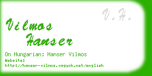 vilmos hanser business card